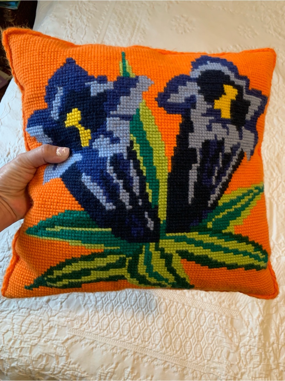 Excellent Vintage Condition Handstitched Accent Pillow